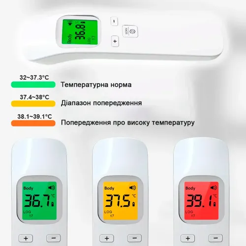 Безконтактний інфрачервоний термометр, точний безпечний градусник GP-100 Pro, від батарейок універсальний білий - фото 5
