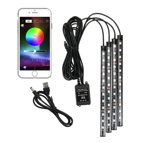 Универсальная RGB лента для авто с USB, и управлением со сматфона через Bluetooth - фото 4