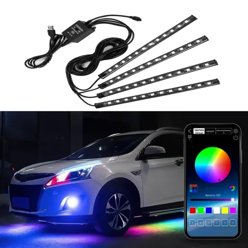 Универсальная RGB лента для авто с USB, и управлением со сматфона через Bluetooth - фото 5