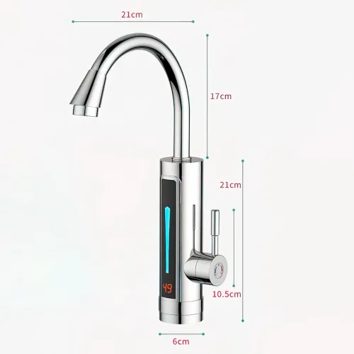 Проточный водонагреватель Delimano RX-011-1, 3000Вт, LCD дисплей, поворот 360 градусов - фото 8