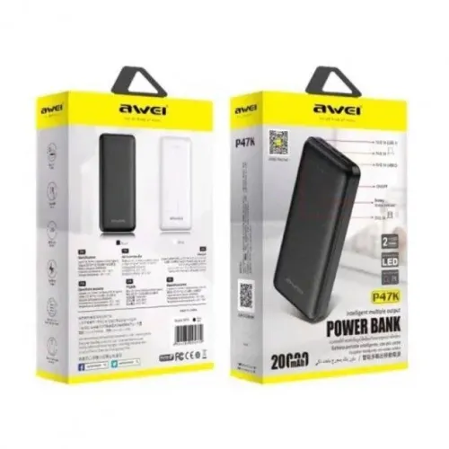 Портативное зарядное устройство Power bank Awei Original P47K 20000mAh Black - фото 7