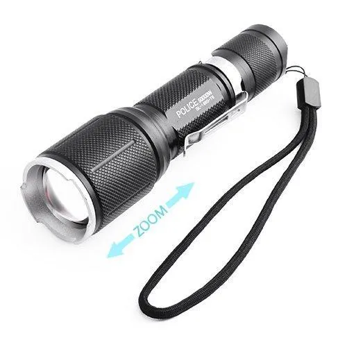 Ручной тактический фонарь Bailong PC-1860-T6 ZOOM PLUS, влагостойкий, аккумуляторный,  режимов