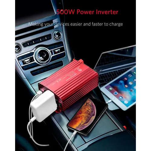 Портативний перетворювач DC12V-AC 220V Power one plus 500w. Інвертор напруги - фото 4