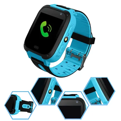 Детские умные часы Smart Watch F2 с GPS и Sim картой Голубой - фото 5