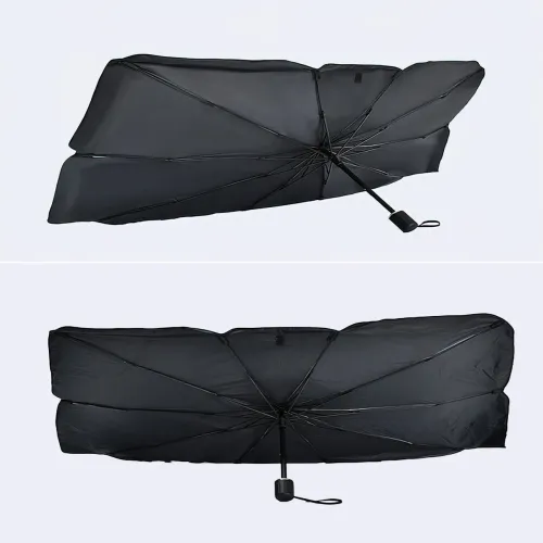 Автомобильный зонт на лобовое стекло Car Umbrellas, чёрный - фото 3