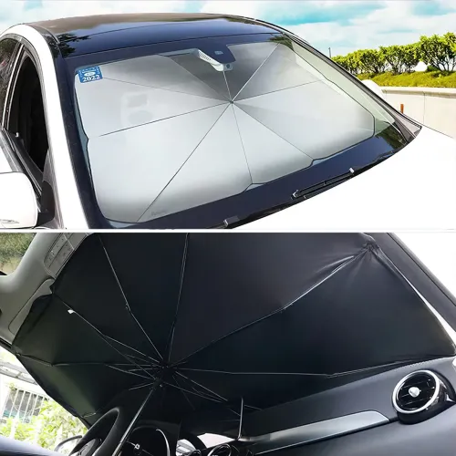 Автомобильный зонт на лобовое стекло Car Umbrellas, чёрный - фото 6