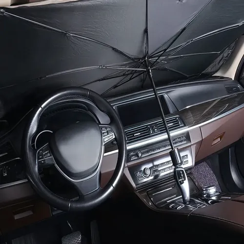 Автомобильный зонт на лобовое стекло Car Umbrellas, чёрный - фото 7