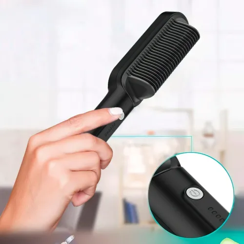 Расческа-выпрямитель Hair Straightener HQT-909 с турмалиновым покрытием Черный - фото 5