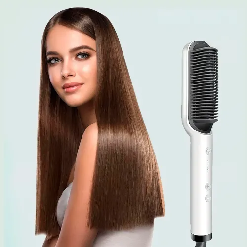 Расческа-выпрямитель Hair Straightener HQT-909 с турмалиновым покрытием Черный - фото 2