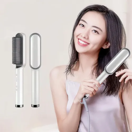 Расческа-выпрямитель Hair Straightener HQT-909 с турмалиновым покрытием Черный - фото 3