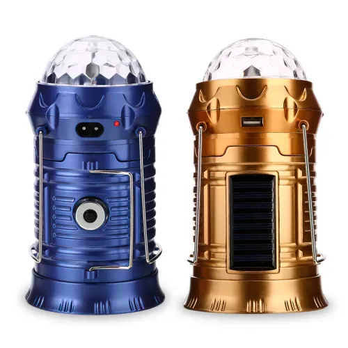 Кемпинговый складной фонарь SX-6899T с USB и Disco шаром, с имитацией пламени, power bank