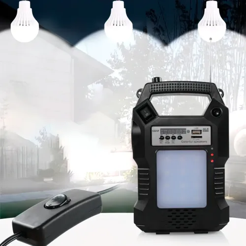 Портативная солнечная система GD 8060 с FM и колонкой, универсальная солнечная панель,функция Павербанка - фото 2