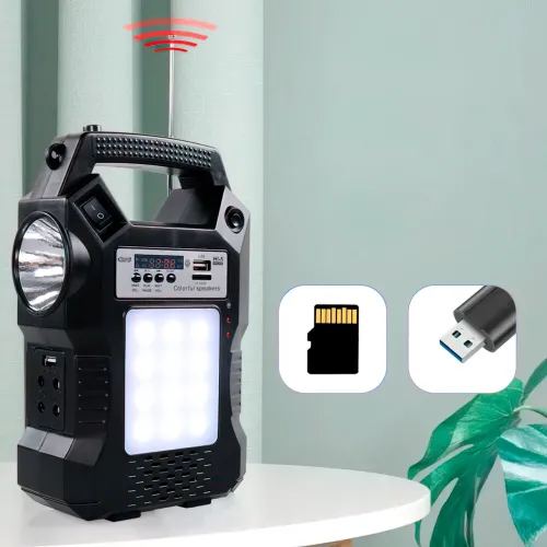 Портативная солнечная система GD 8060 с FM и колонкой, универсальная солнечная панель,функция Павербанка - фото 3