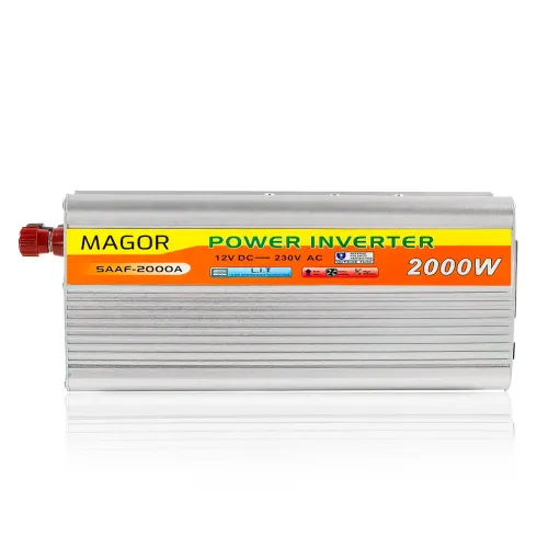 Перетворювач напруги MAGOR SAAF-2000A, 12-220 В, 2000 Вт, ступенева синусоїда - фото 2
