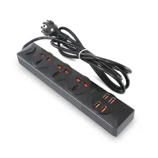Сетевой фильтр-удлинитель BKL01-3 на 3 вилки, 4 USB, 2500 Вт, EU