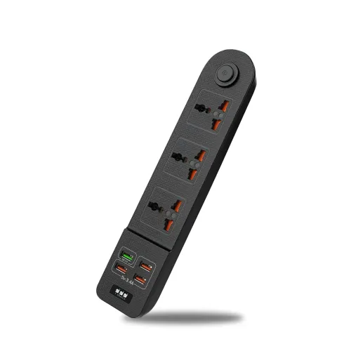 Сетевой фильтр-удлинитель BKL02-3 на 3 вилки, 4 USB, 2500 Вт, EU - фото 4
