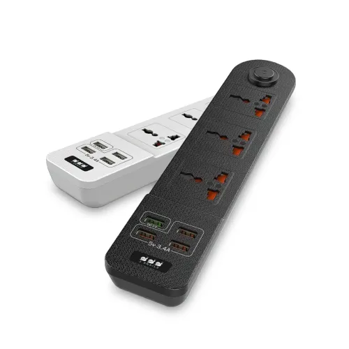 Сетевой фильтр-удлинитель BKL02-3 на 3 вилки, 4 USB, 2500 Вт, EU
