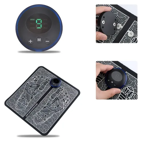 Массажный электрический коврик для ступней EMS Foot Mat, 6 режимов, нейлоновый - фото 4