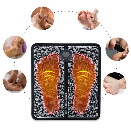 Массажный электрический коврик для ступней EMS Foot Mat, 6 режимов, нейлоновый - фото 5