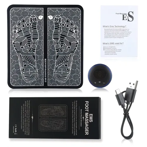 Массажный электрический коврик для ступней EMS Foot Mat, 6 режимов, нейлоновый - фото 7