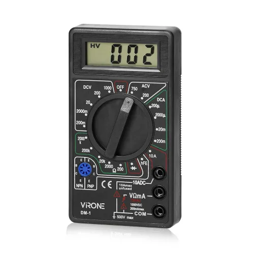 Мультиметр с цифровым дисплеем DT-830B, 2 измерительных щупа, 100 мкВ