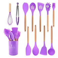 Набор кухонных принадлежностей Kitchen Set на 12 предметов, с пищевого силикона, до 230 градусов Фиолетовый