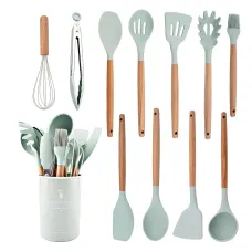 Набор кухонных принадлежностей Kitchen Set на 12 предметов, с пищевого силикона, до 230 градусов Бирюзовый
