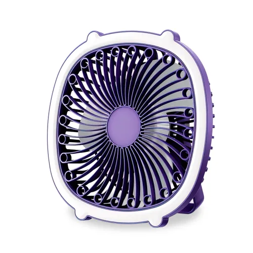 Портативний вентилятор із лампою Fill Light Fan, акумуляторний 1200 мА/год, 5 Вт, заряджання Type-C Фіолетовий