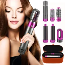 Мультистайлер Hot Air Styler 5в1 для завивки и выпрямления волос, 1000 Вт, 5 насадок, с кейсом