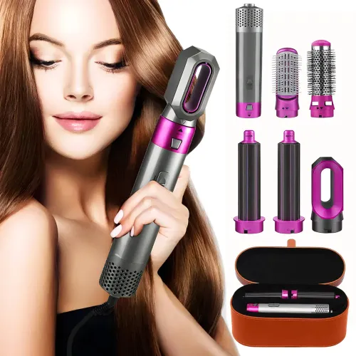 Мультистайлер Hot Air Styler 5в1 для завивки и выпрямления волос, 1000 Вт, 5 насадок, с кейсом