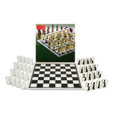 Настольная игра алкогольные шахматы GB066M Glass с стеклянной доской, 35х35 см