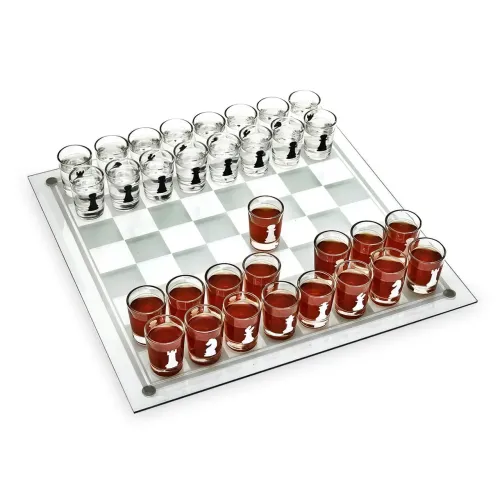 Настольная игра алкогольные шахматы GB066M Glass с стеклянной доской, 35х35 см - фото 2