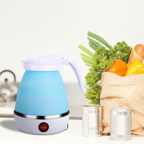 Складной электрический чайник Electric Kettle, силиконовый, портативный, 600 мл, 800 Вт - фото 5