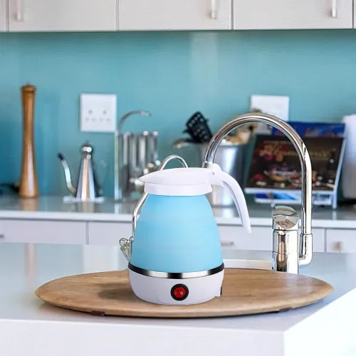 Складной электрический чайник Electric Kettle, силиконовый, портативный, 600 мл, 800 Вт - фото 6
