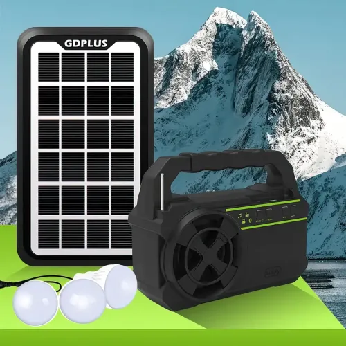 Портативная солнечная система GDLITE GD-8081, 4600 мА/ч, с функцией повербанк и выносными лампочками - фото 4