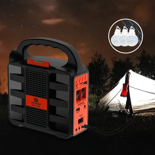 Портативна сонячна система EasyPower EP-396, 4000 мА/год, з функцією повербанк і виносними лампочками - фото 5