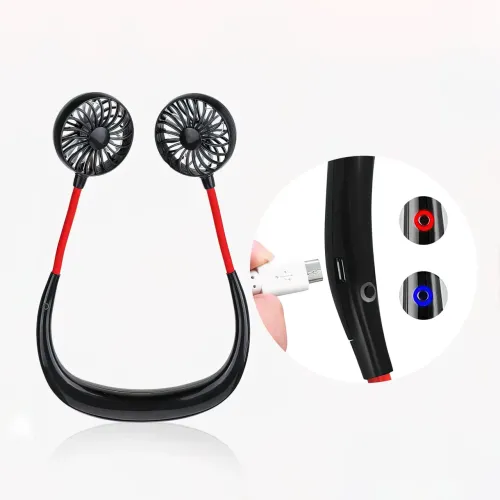 Нашейный USB вентилятор Wearable Fan с зарядкой от MicroUSB, 1200 мА/ч, 4 Вт - фото 4