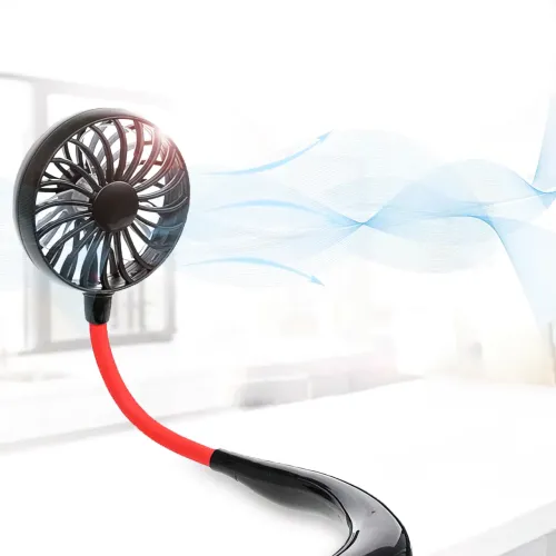 Нашейный USB вентилятор Wearable Fan с зарядкой от MicroUSB, 1200 мА/ч, 4 Вт - фото 7