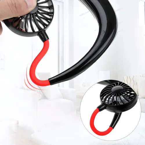 Нашейный USB вентилятор Wearable Fan с зарядкой от MicroUSB, 1200 мА/ч, 4 Вт - фото 2