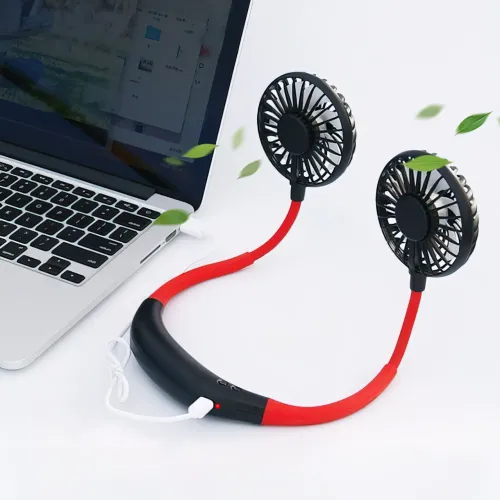 Нашейный USB вентилятор Wearable Fan с зарядкой от MicroUSB, 1200 мА/ч, 4 Вт - фото 6