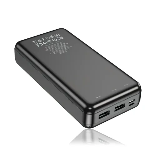 Портативное зарядное устройство HOCO J91A с огнеупорным корпусом, 20000 мА/ч, USB-A, Type-C, Micro-USB - фото 4