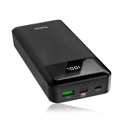 Портативное зарядное устройство HOCO J102A с огнеупорным корпусом, 20000 мА/ч, USB-A, Type-C, Micro-USB