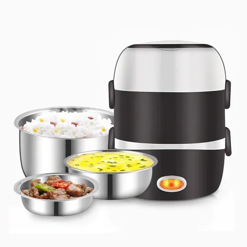 Портативная пароварка Coocking Lunch Box с набором емкостей, 3 уровня, 200 Вт, 2 литра