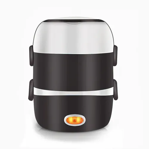 Портативная пароварка Coocking Lunch Box с набором емкостей, 3 уровня, 200 Вт, 2 литра - фото 2