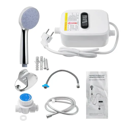 Проточный водонагреватель Delimano RX-021 с душем и экраном, 3500 Вт, LCD дисплей, нагрев за 3 секунды - фото 8