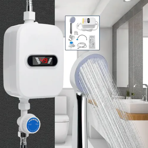 Проточный водонагреватель Delimano RX-021 с душем и экраном, 3500 Вт, LCD дисплей, нагрев за 3 секунды - фото 4
