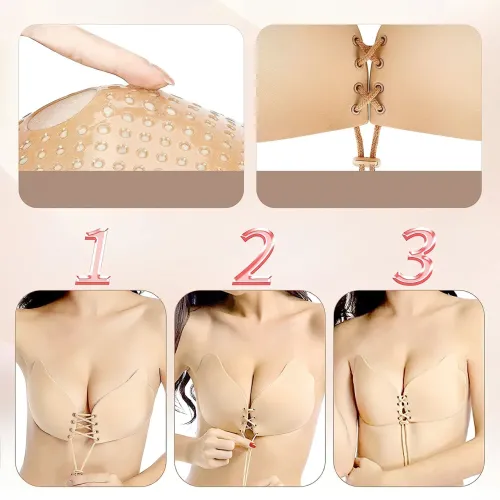 Бюстгальтер невидимка Fly Bra, без бретелек, бесшовный, с Push-Up, размеры A,B,C - фото 3
