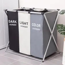 Корзина для белья раскладная Laundry Basket с 3 отсеками, 150 л