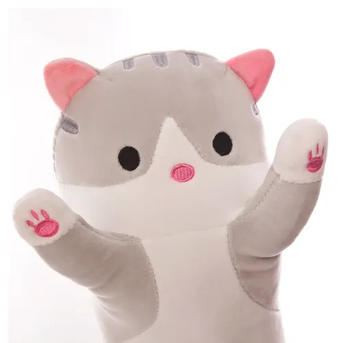 Мягкая игрушка Кот Батон, 110 см, из плюша и хлопка, серая - фото 7
