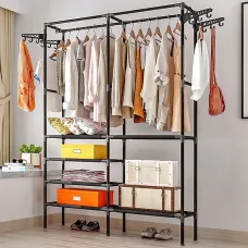 Вешалка для одежды CLOTHES RACK 406, напольная, складная, до 15 кг, 6 полок